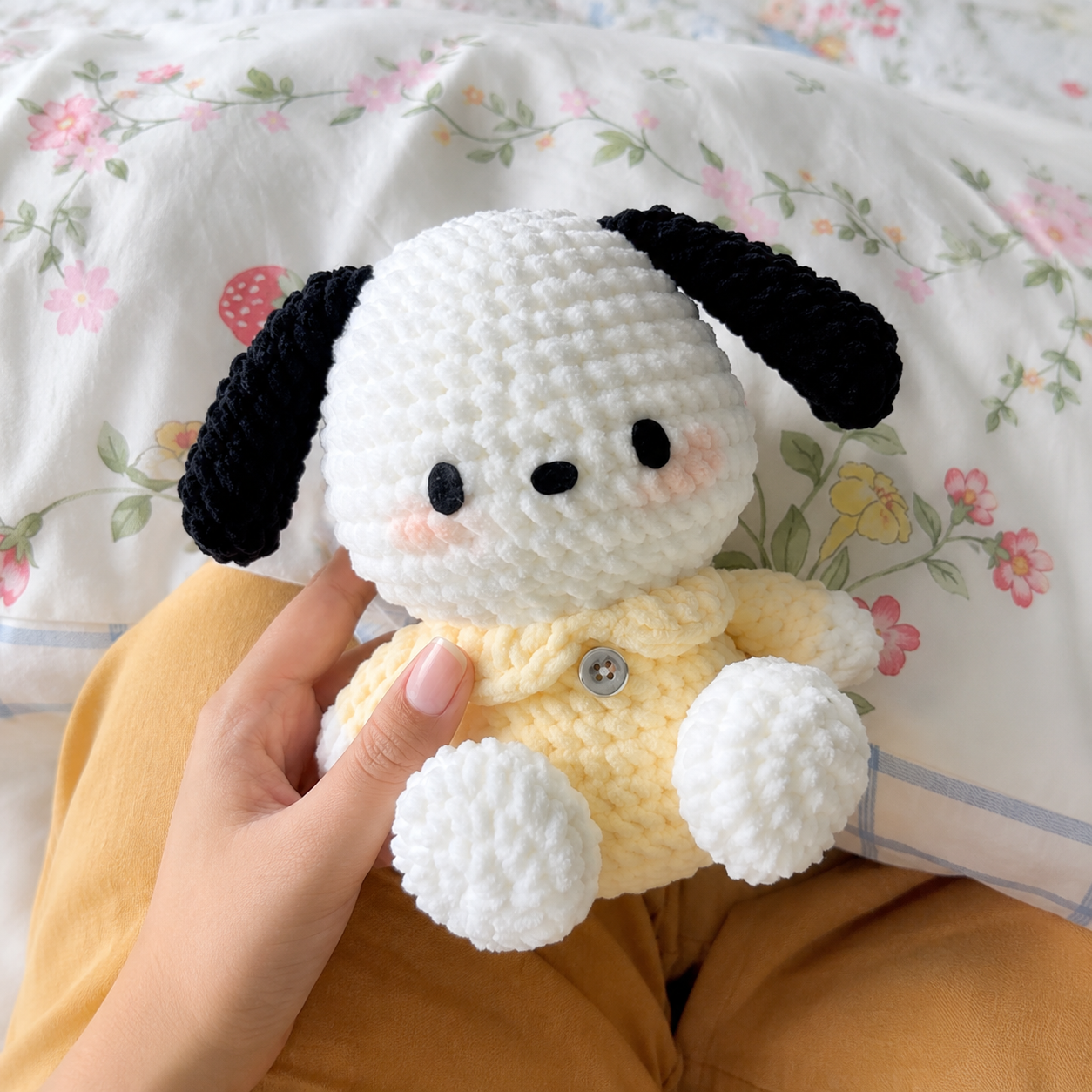 Snuggle Pup Crochet Keychain