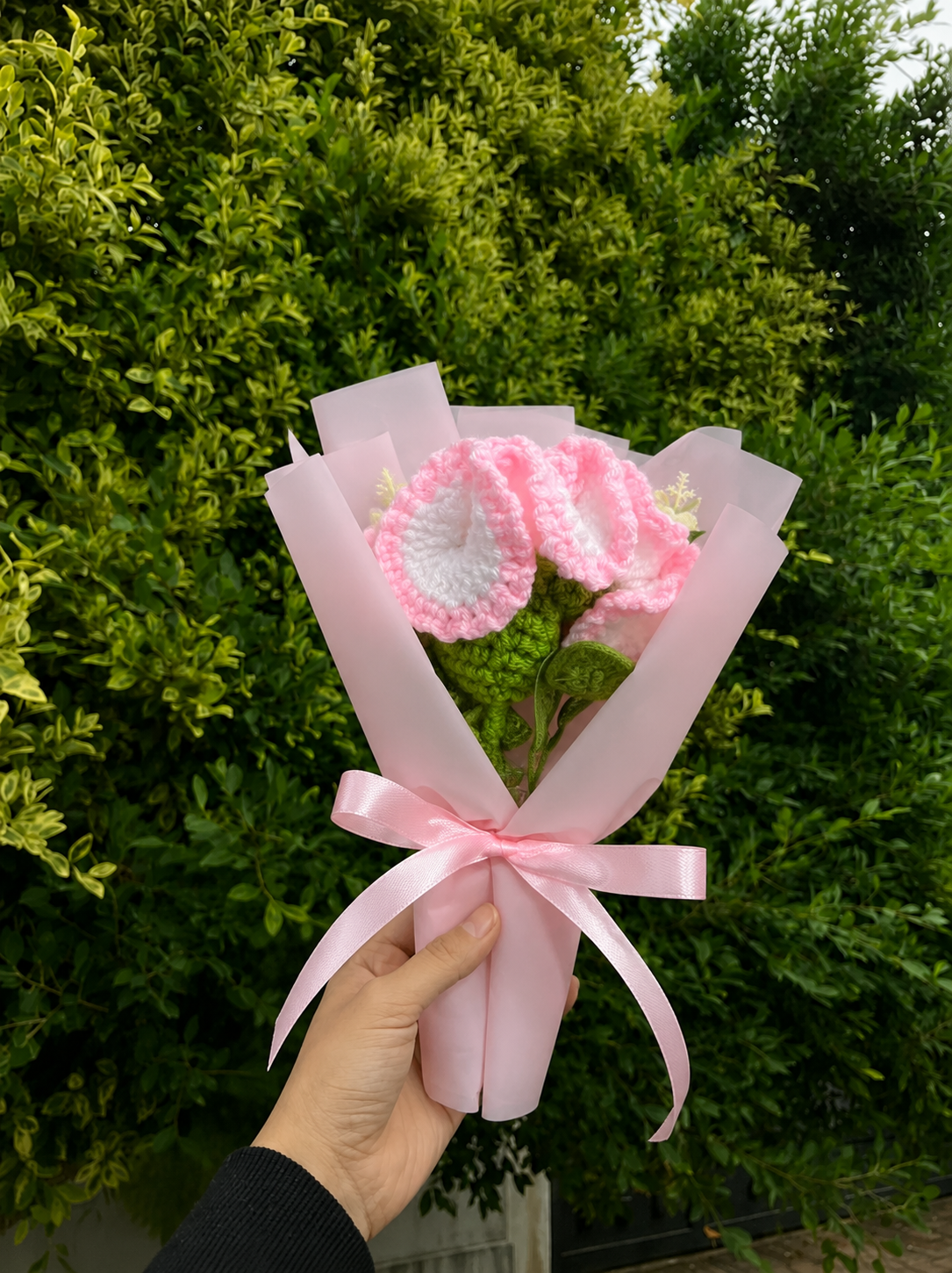 Pink Calla Lily Crochet Bouquet