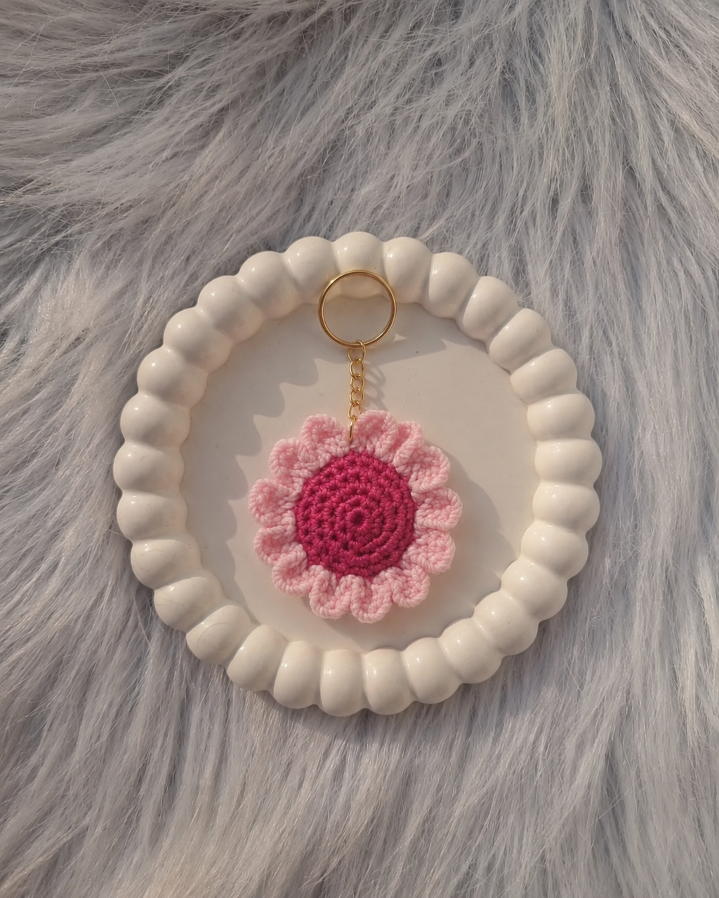 Pink Daisy Blushy Keychain