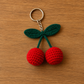 CherryBelle Twin Cherry Crochet Keychain